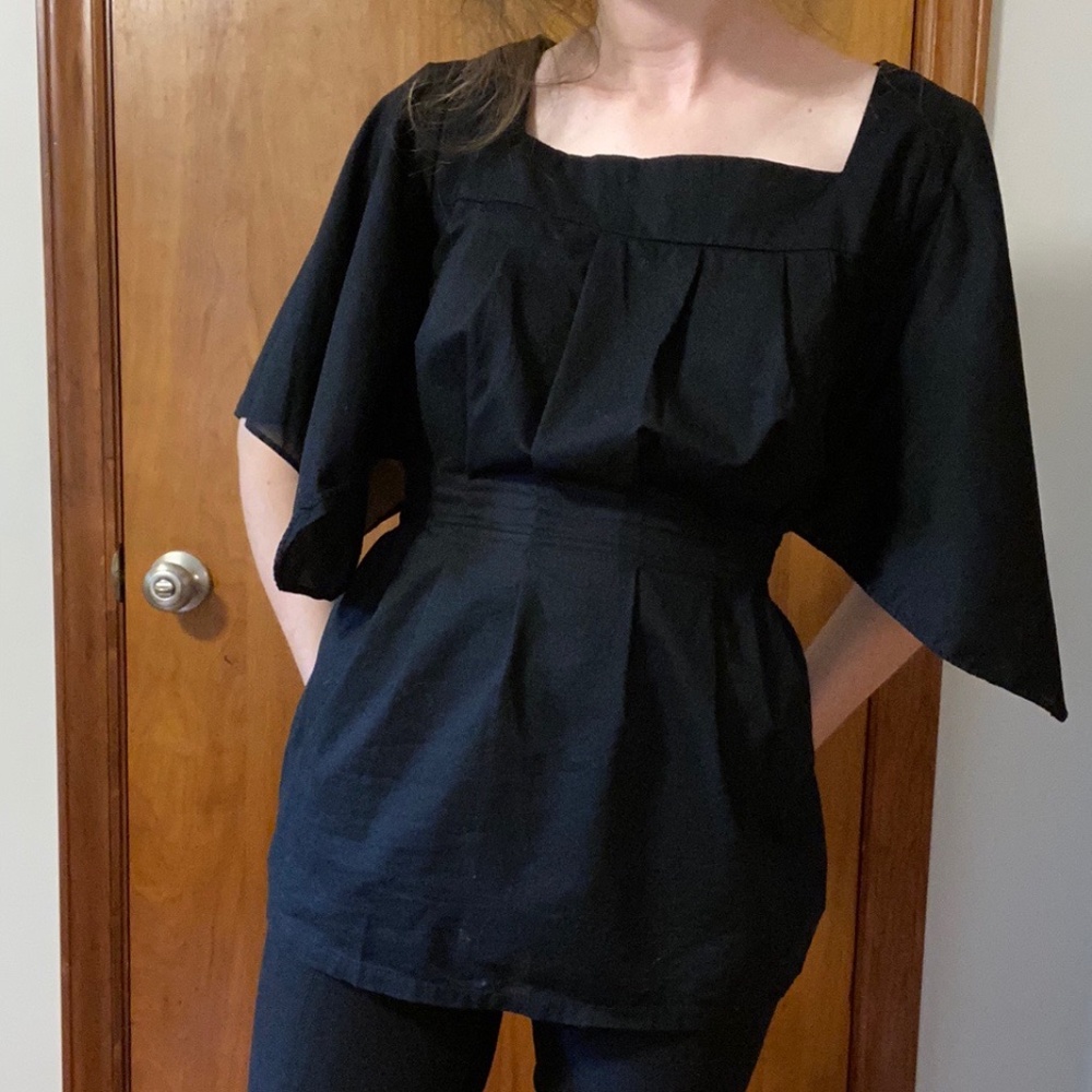 Tie Waist Bell Sleeve Top